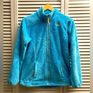 North Face Girls light blue / orange XL (18) Fleece Jacket